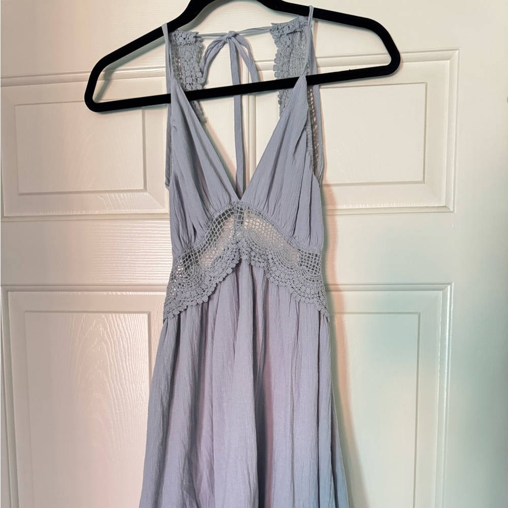 Cupshe Dusty Blue Vintage-Style dress